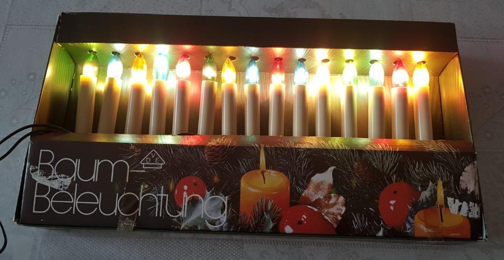 -Oude kerstverlichting (15 klemkaarsen), Diversen, Kerst, Ophalen of Verzenden, Zo goed als nieuw
