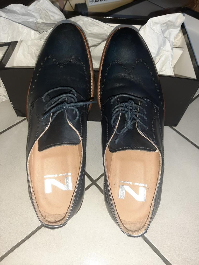 Chaussures de mariage pour hommes taille 42 bleu foncé en cu, Enlèvement, Bleu