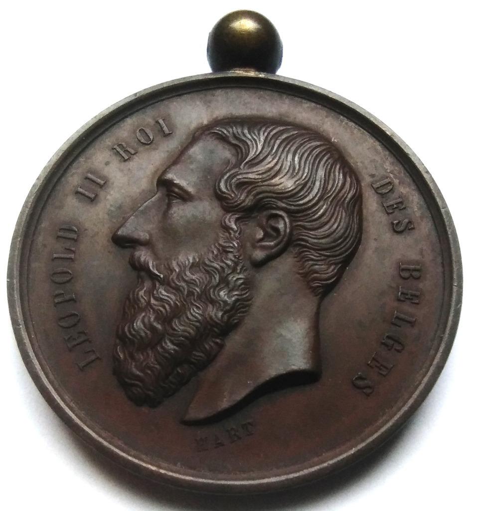 Médaille Leopold II du marché agricole de Sweveghem 1882, Enlèvement ou Envoi, Bronze