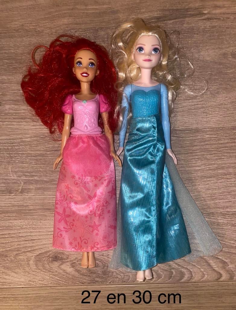 🔥 Poppen: de kleine zeemeermin en Elsa uit Frozen., Kinderen en Baby's, Ophalen of Verzenden, Zo goed als nieuw