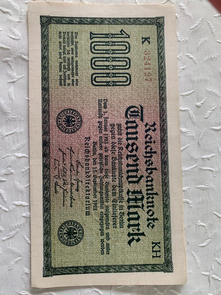 Tausend 1000 mark Duitsland 1922, Postzegels en Munten, Ophalen of Verzenden, Duitsland, Los biljet