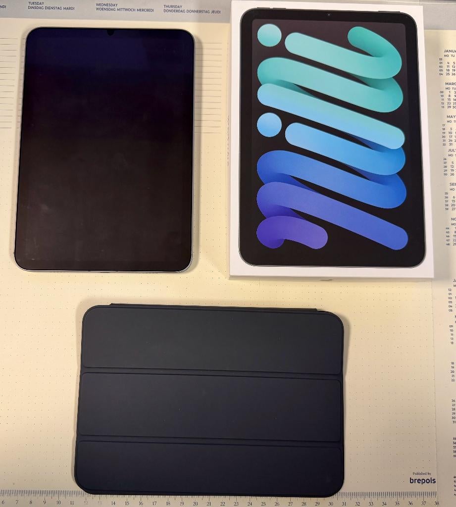 iPad mini 5G 128 Gb (versie 2024), smart folio, paperlike, Computers en Software, Apple iPads, Ophalen, 8 inch, Zo goed als nieuw
