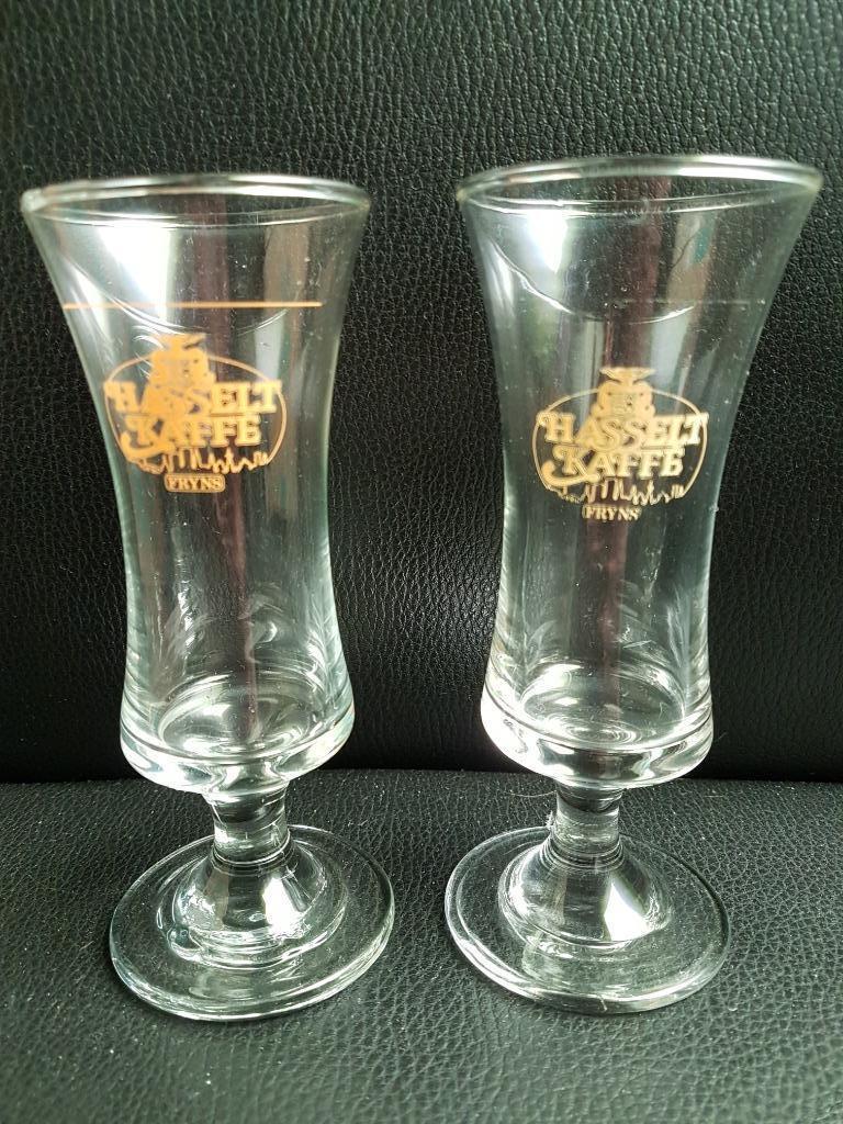 Glazen Hasseltse koffie 2 stuks, Enlèvement, Utilisé, Autres types