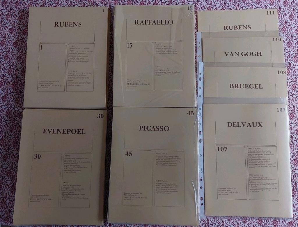 75 pochettes avec reproductions peintures Soubry, Livres, Enlèvement ou Envoi, Comme neuf, Peinture et dessin