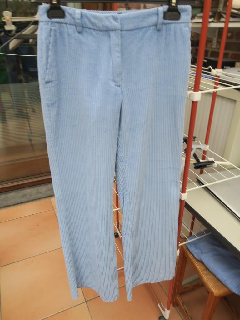 Broek blauw ribfluweel Selected Femme mt 34-36, Neuf, Enlèvement ou Envoi, Taille 36 (S), Selected Femme