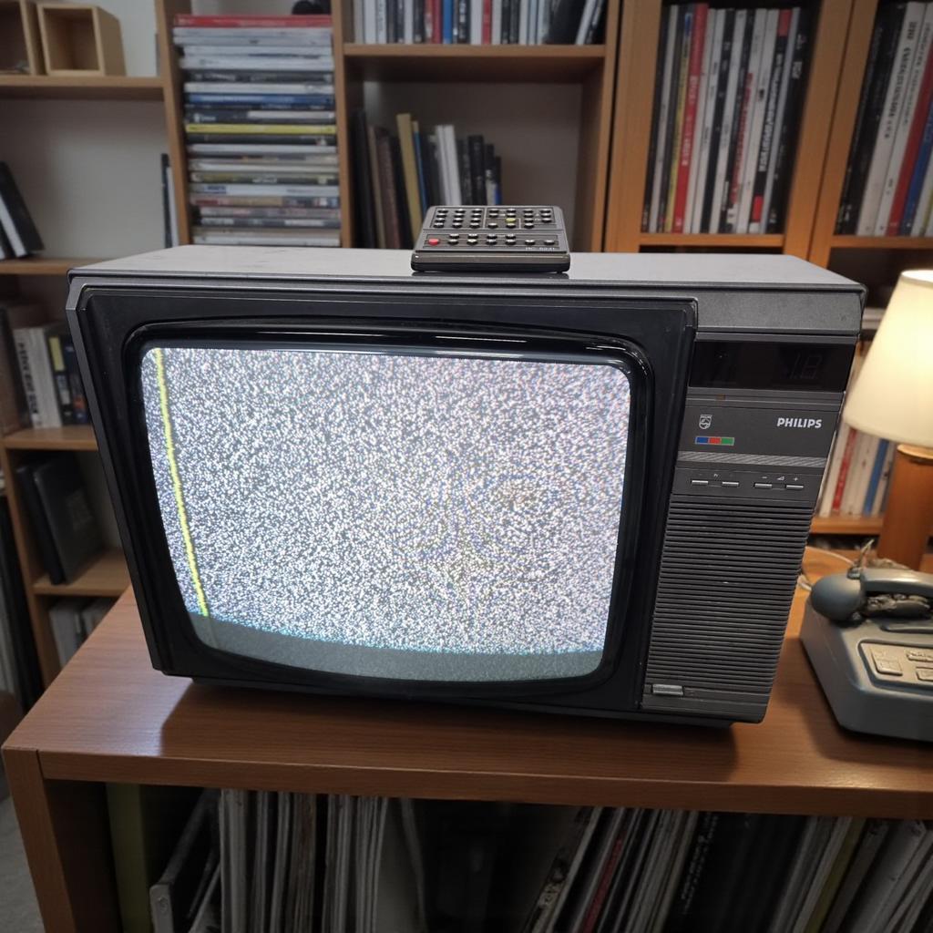 Vintage kleurentelevisie PHILIPS met afstandbediening, Antiek en Kunst, Antiek | Tv's en Audio, Ophalen of Verzenden