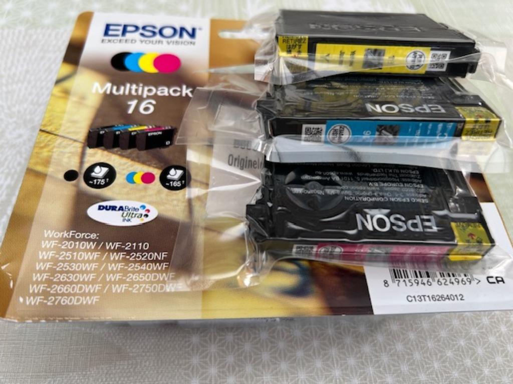 Inktcartridge Epson 16 3 kleuren + 4 Epson 16xl B, Ophalen of Verzenden, Nieuw, Cartridge, EPSON