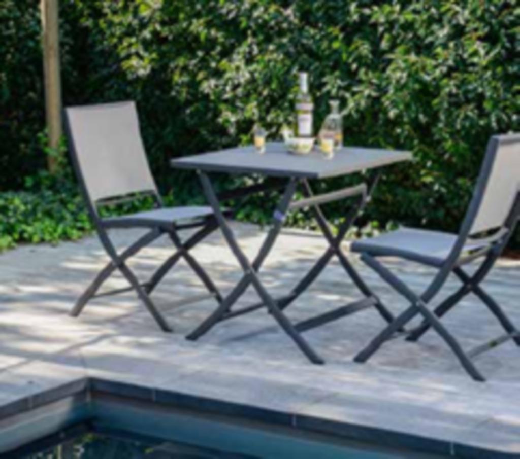 table pliante d'extérieur avec 2 chaises pliantes, Jardin & Terrasse, Tables de jardin, Enlèvement, Neuf, Carré, Aluminium
