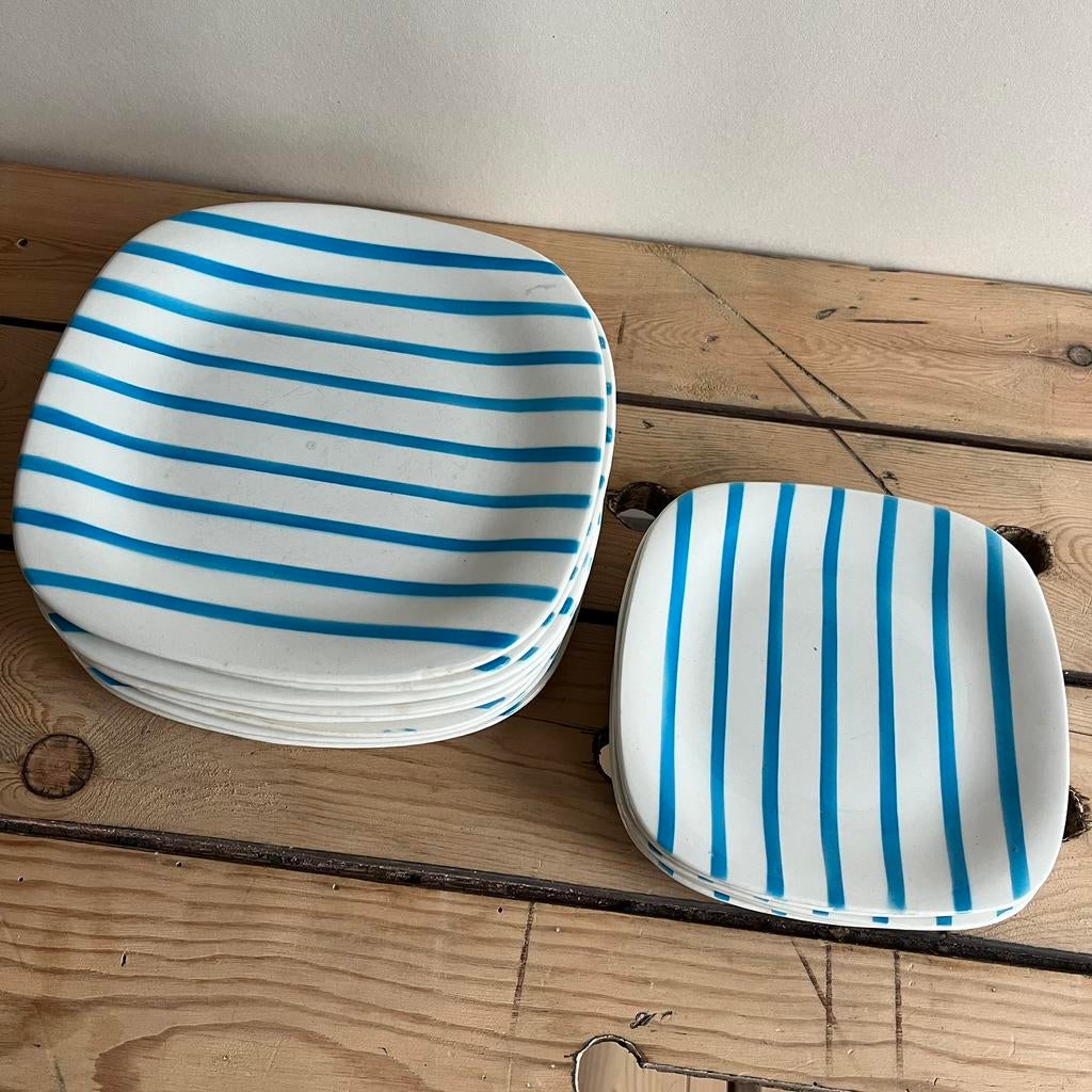 8 grandes assiettes plates et 6 à dessert Boch Seduction, Enlèvement ou Envoi