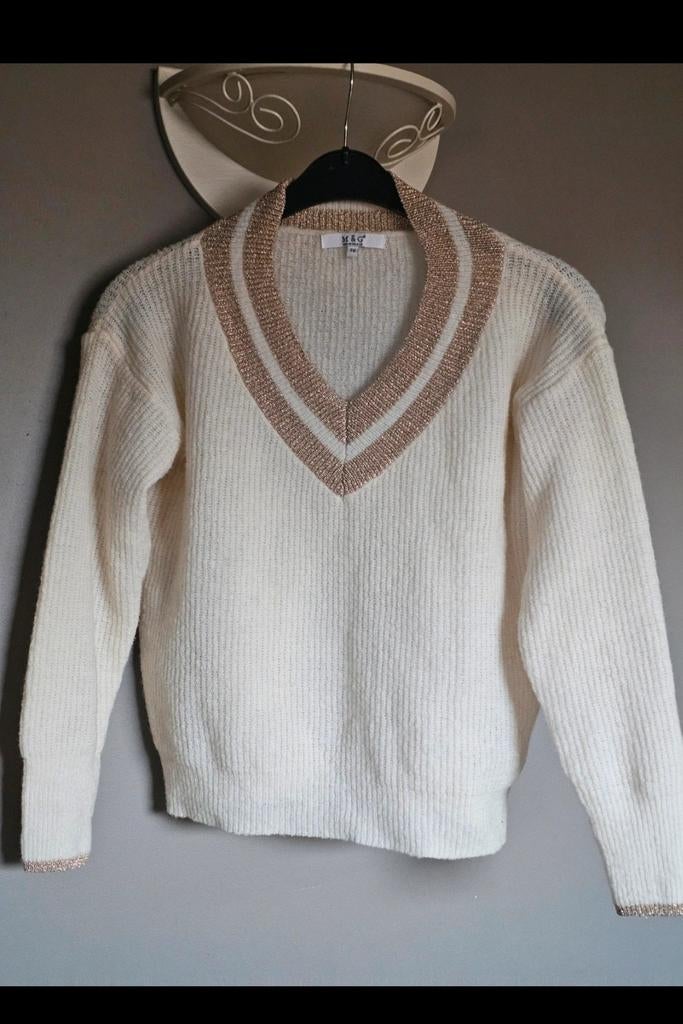 Crème/goud tof truitje tu (met mohair) "M&G", Kleding | Dames, Ophalen of Verzenden