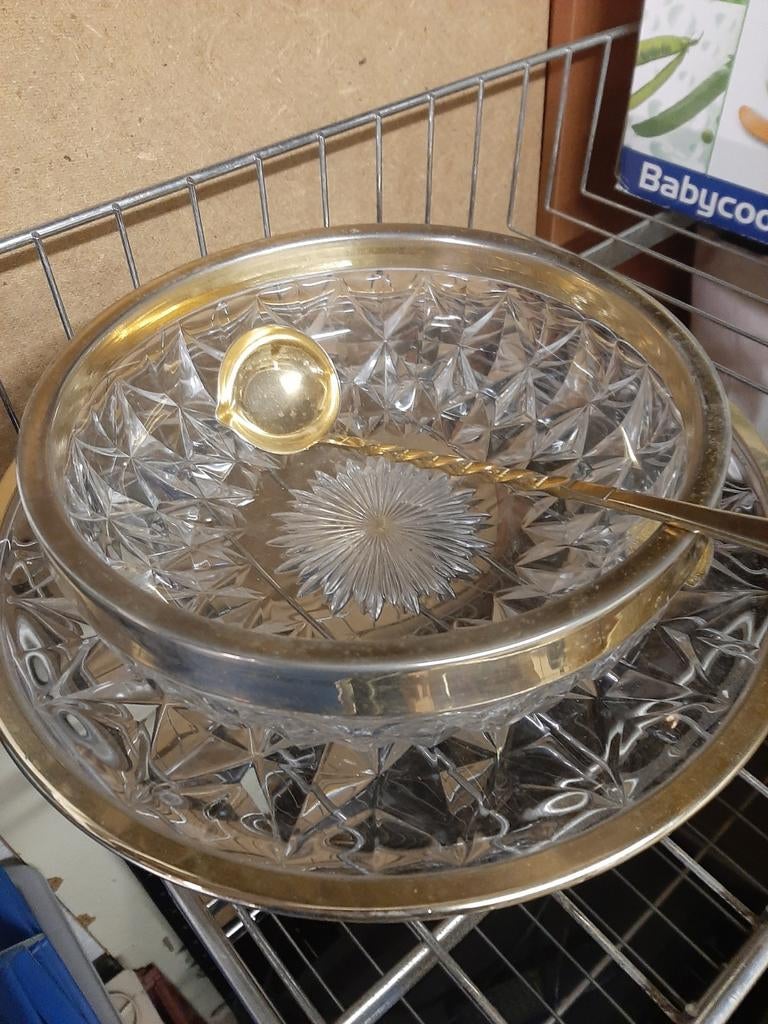 Plat + saladier/ fruits cristal  Val Saint Lambert, Enlèvement