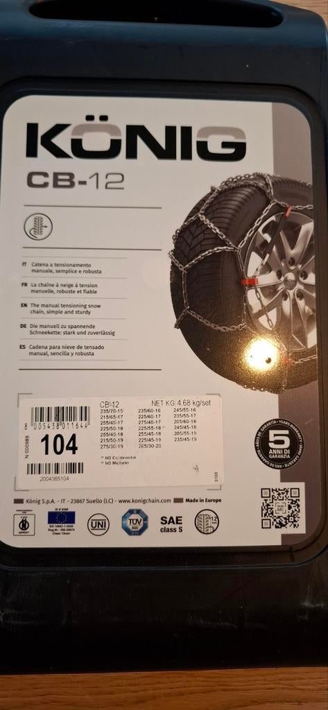 König CB-12 104 sneeuwkettingen, Autos : Divers, Chaînes, Enlèvement ou Envoi