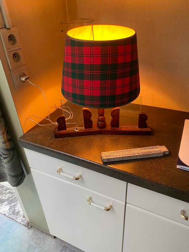 Vintage tafellamp, Ophalen, Gebruikt, Glas, Minder dan 50 cm