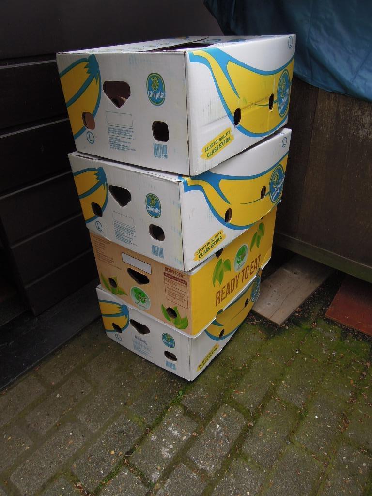 bananendozen 4 stock verhuisdozen Ava dozen 11 in stock, Doe-het-zelf en Bouw, Kratten en Dozen, Gebruikt, Doos, Ophalen