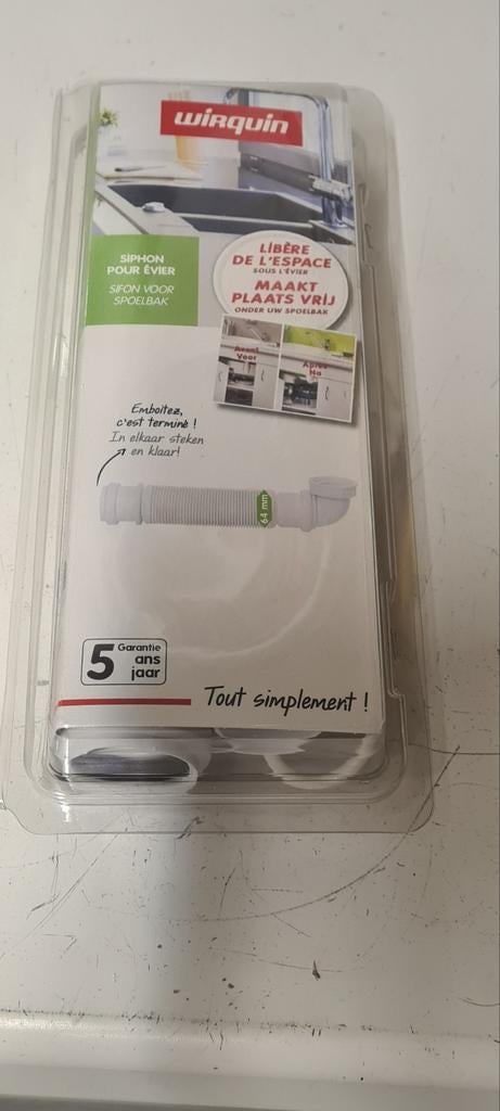 Siphon WIRQUIN av membrane anti-retour. NEUF., Bricolage & Construction, Sanitaire, Enlèvement ou Envoi, Baignoire