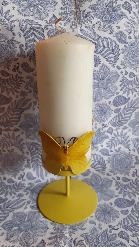 Pied bougeoir papillon, Maison & Meubles, Enlèvement ou Envoi, Comme neuf, Bougie