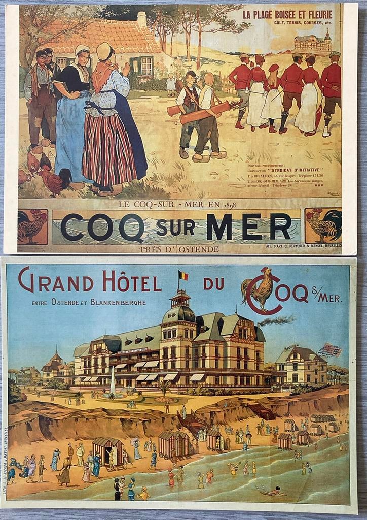 2 retro postkaarten Le Coq sur Mer, Verzamelen, Ophalen of Verzenden