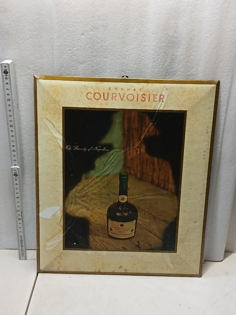 Plaque publicitaire Cognac Courvoisier., Collections, Enlèvement ou Envoi, Utilisé, Panneau publicitaire