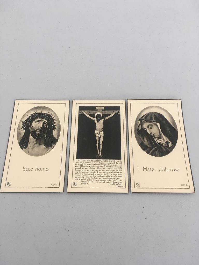 3 oude Doodsprentjes 1949., Enlèvement