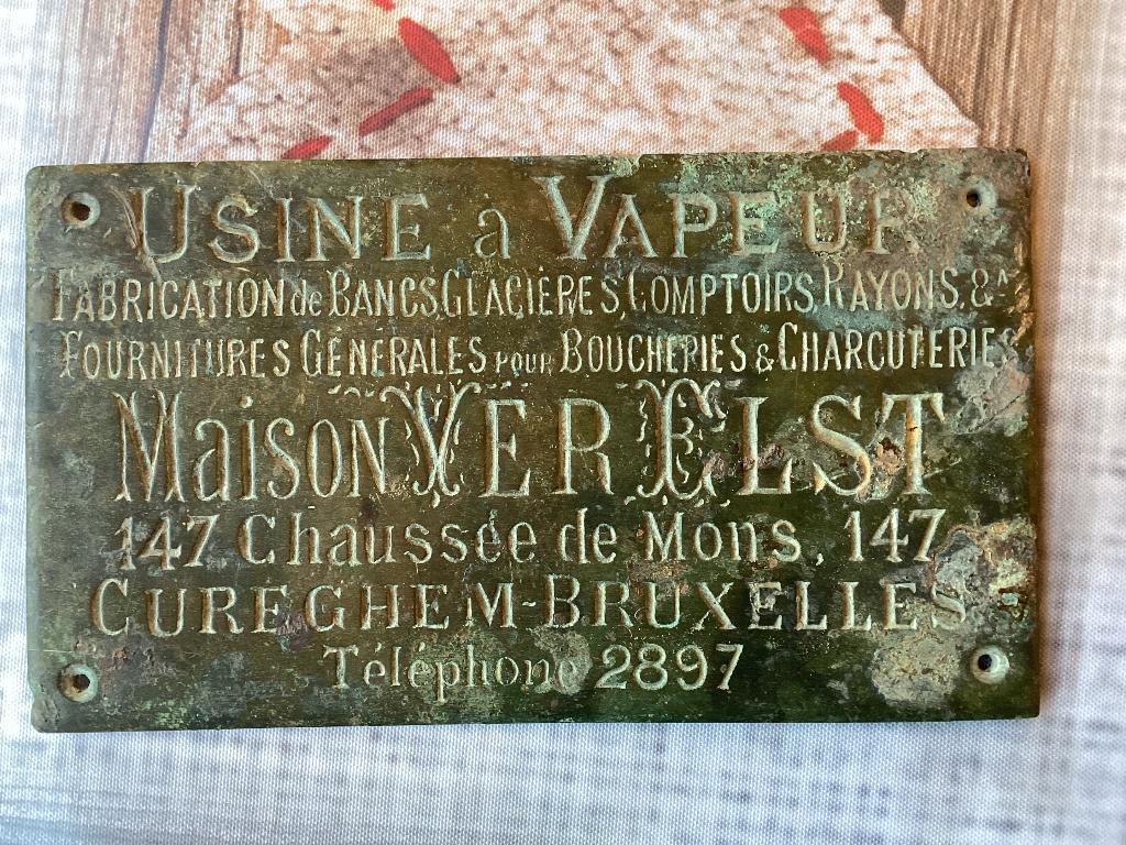 Plaque en laiton, Antiquités & Art, Enlèvement, Bronze