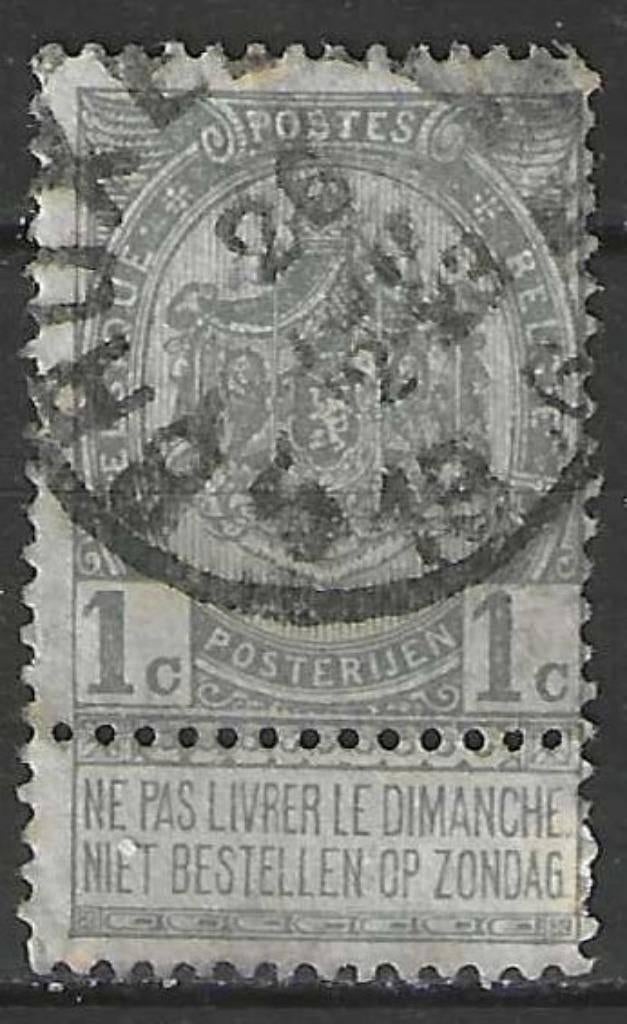Belgique 1893/1900 - Yvert/OBP 53 - Armoiries 1 c. (ST), Envoi, Affranchi, Oblitéré
