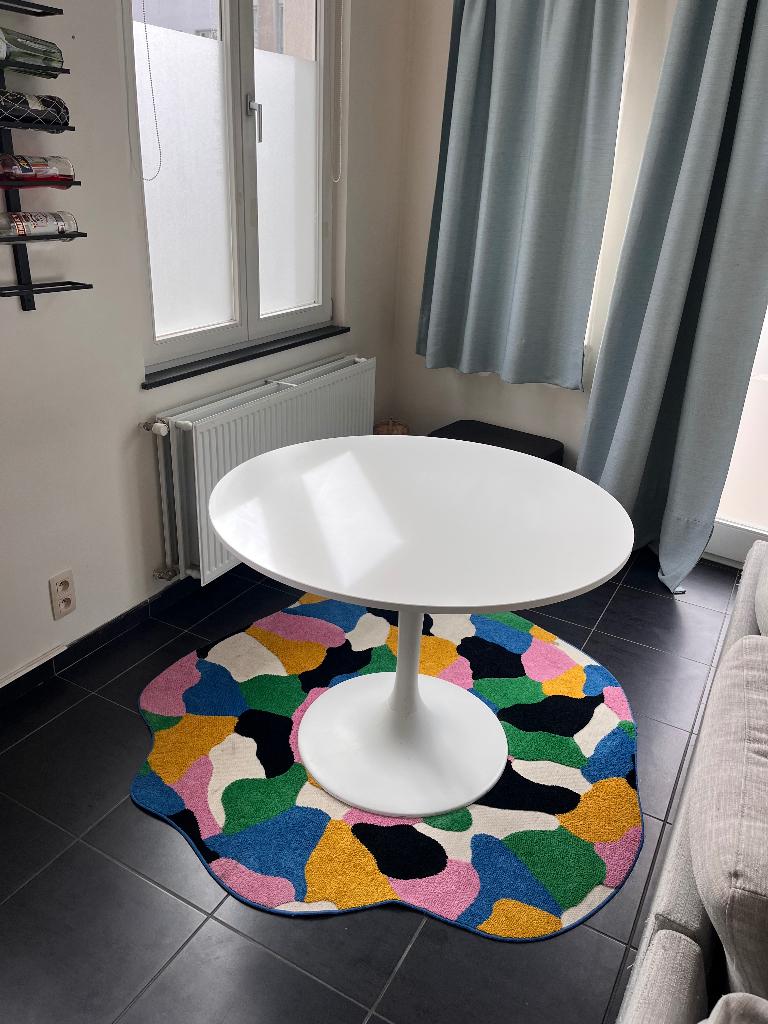 Table de salle à manger blanche DOCKSTA, Maison & Meubles, Autres matériaux, Quatre personnes, Rond, 50 à 100 cm