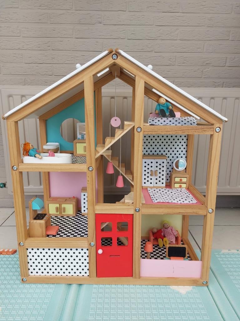 Houten poppenhuis, Enlèvement, Utilisé, Maison de poupées