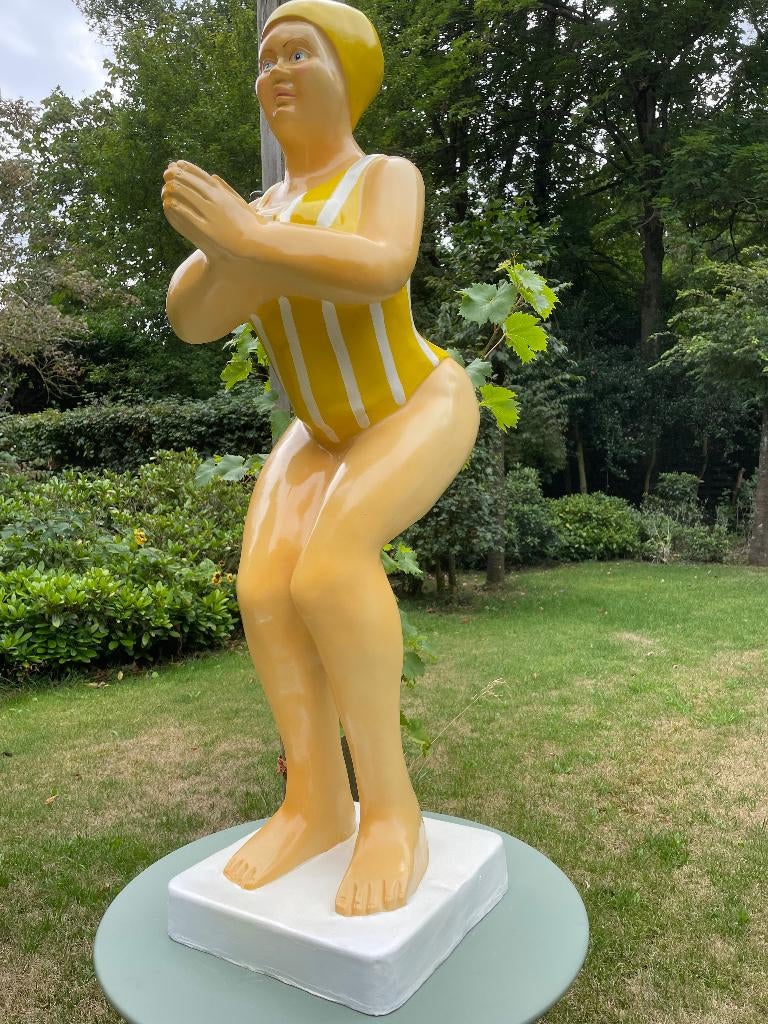 Duikende dame jacuzzi tuin, zwembad, vijver 115cm, Ophalen, Nieuw, Kunststof, Dierenbeeld