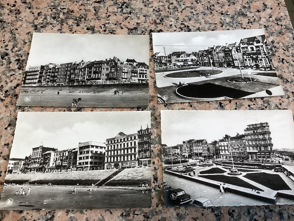 Lot van 4 foto postkaarten HEIST aan zee, Ophalen of Verzenden, 1940 tot 1960, Ongelopen, West-Vlaanderen
