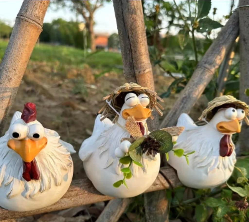 3 grappige beelden van Resin Farm Chicken, Tuin en Terras, Ophalen