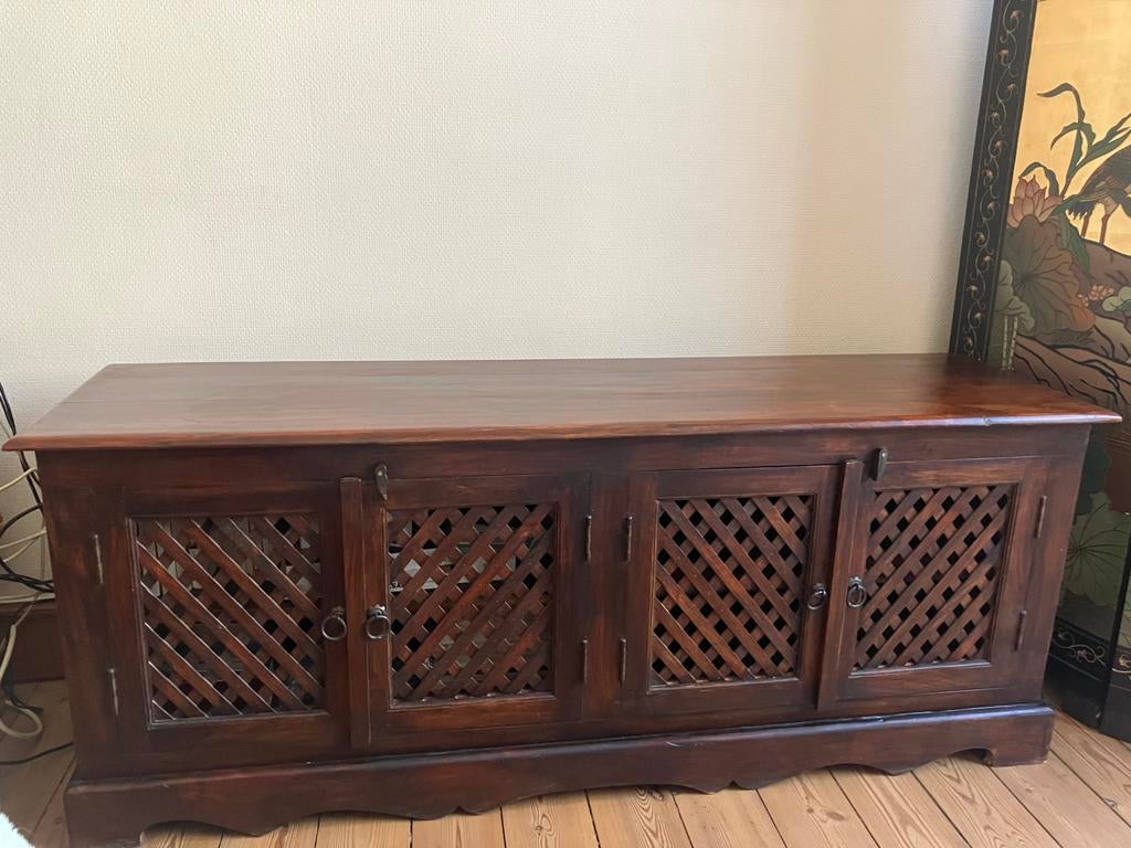 buffet bas vintage de style balinais en bois de teck, Maison & Meubles, Teck, 25 à 50 cm, Colonial/balinais, Moins de 100 cm