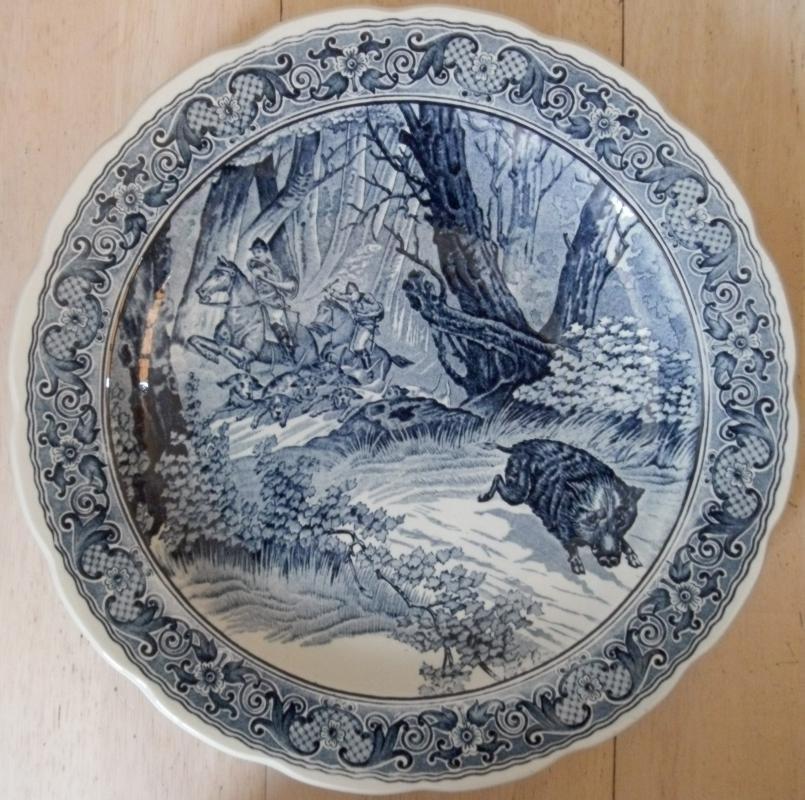 decoratief sierbord Boch Frères ( jachttafereel ), Ophalen of Verzenden