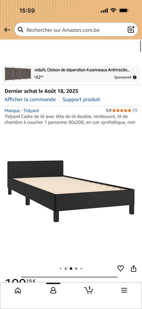 Lit 1 personne neuf dans emballage, Neuf, Une personne, Enlèvement, Autres matériaux