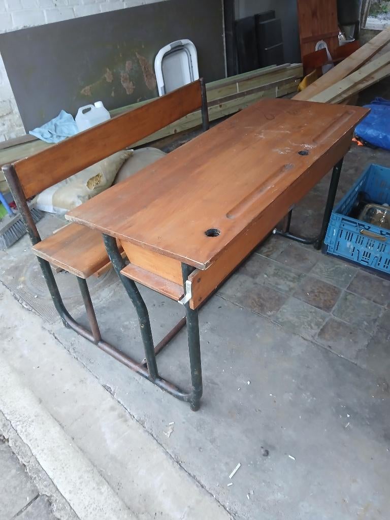 Banc d'école vintage, Antiquités & Art, Enlèvement ou Envoi