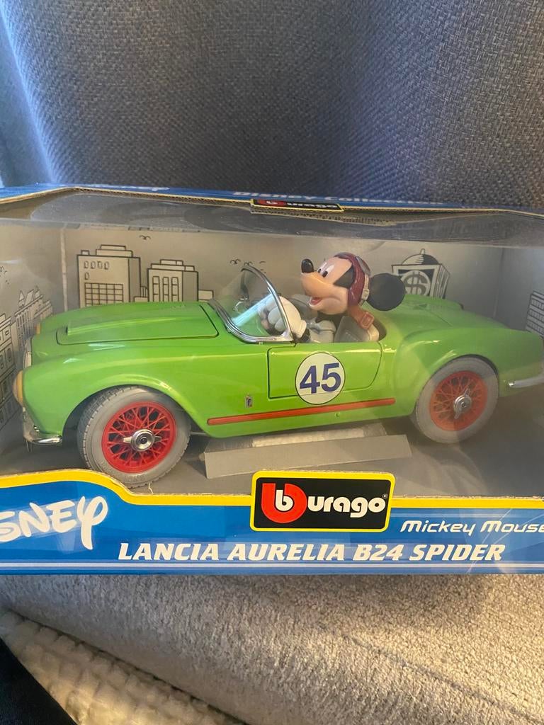 Disney Lancia Aurélia Spider Mickey 1/18, Enlèvement ou Envoi, Comme neuf, Burago