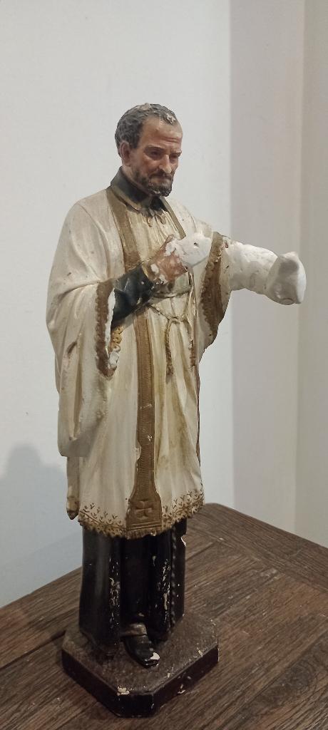 Statue Ancienne Saint Vincent de Paul - Maison Raffl Paris, Enlèvement ou Envoi