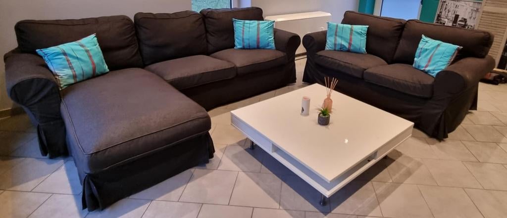 Canapés 3 places et méridienne + canapé 2 places, Maison & Meubles, Canapés | Coins salons complets, Enlèvement