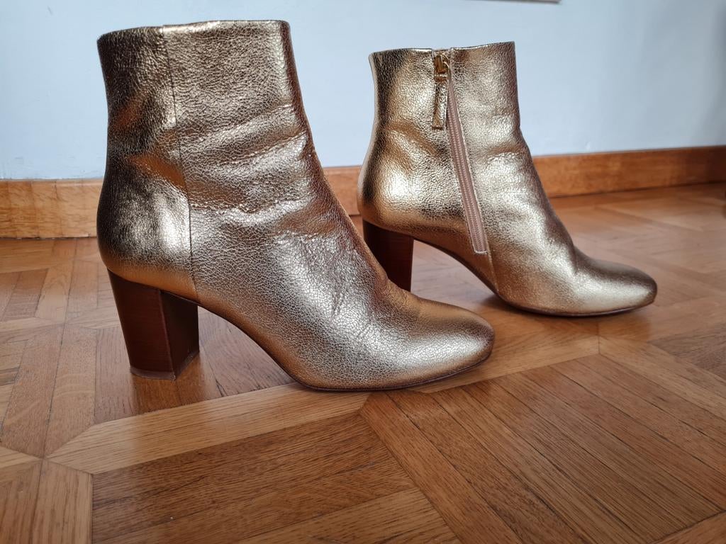 Sézane bottines Lea doré lisse, Vêtements | Femmes, Chaussures, Comme neuf, Boots et Botinnes, Autres couleurs, Enlèvement