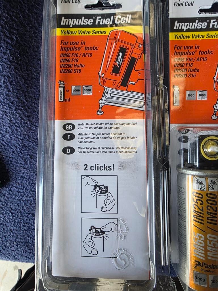 Cartouche pour cloueuse paslode, Enlèvement