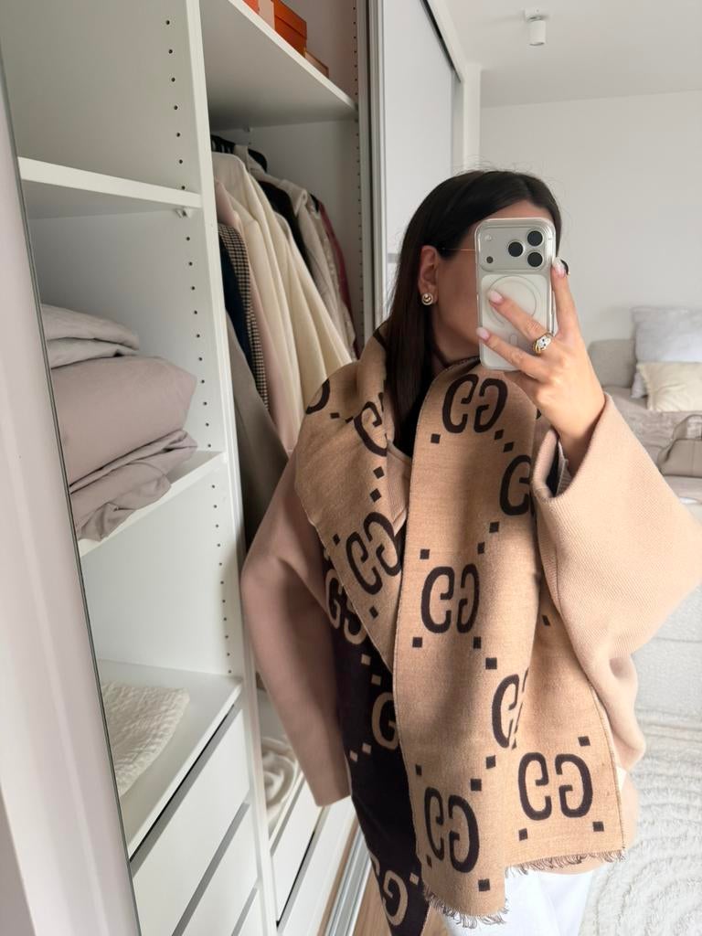 Écharpe Gucci GG laine & soie, Enlèvement, Comme neuf, Beige