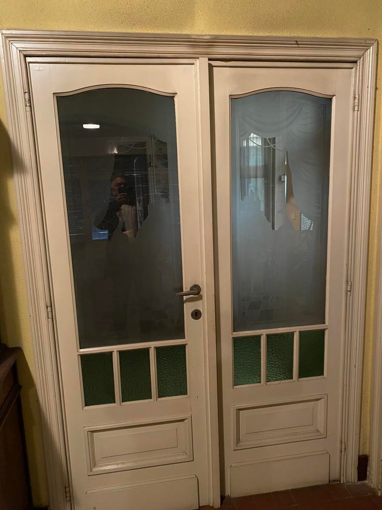 Art Deco Dubbele deur met sierglasramen, Enlèvement