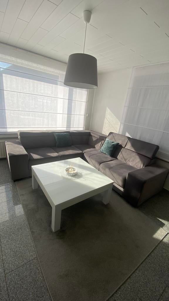 Fauteuil d'angle gris moderne en très bon état - 5 places, Enlèvement, Utilisé, Tissus, Modern