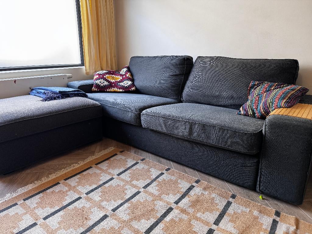 Zetel KIVIK 3-zit + Poef + extra hoezen, Ophalen, Gebruikt, Driepersoons, 75 tot 100 cm