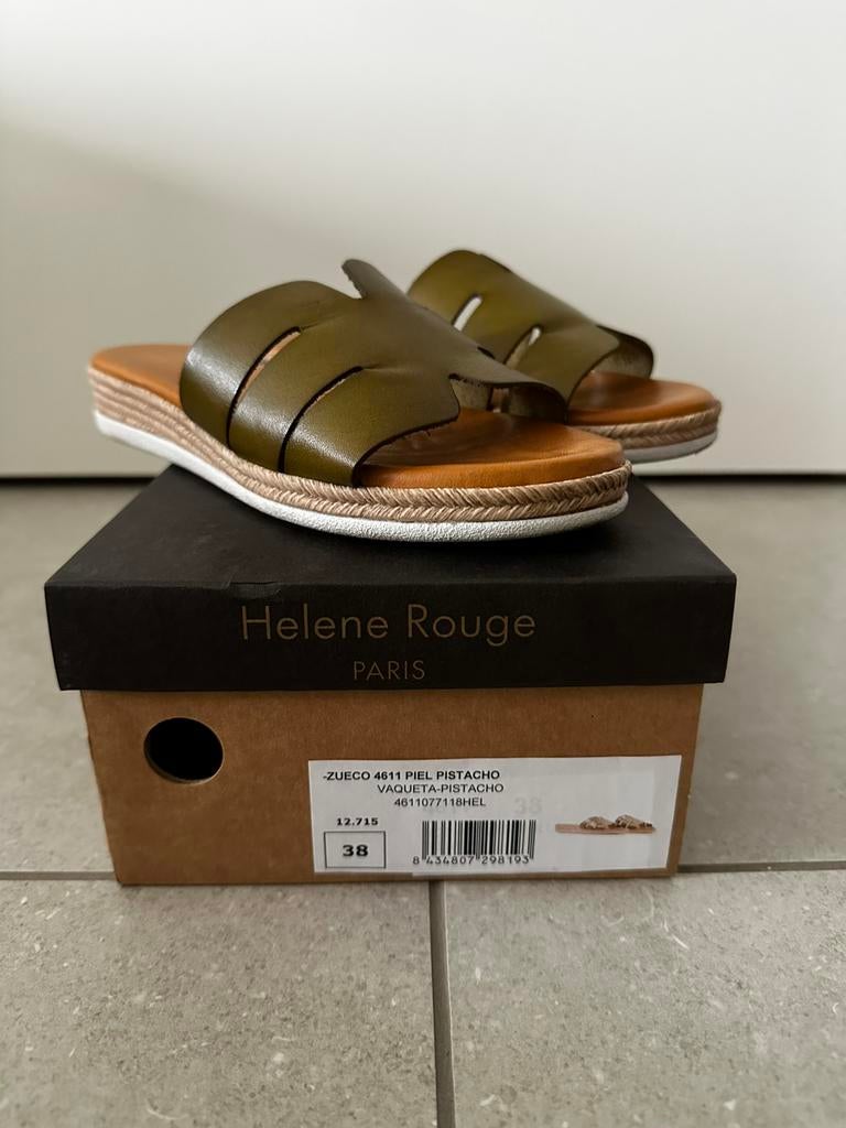 Damessandaal Helene Rouge maat 38, Kleding | Dames, Schoenen, Ophalen, Zo goed als nieuw, Groen