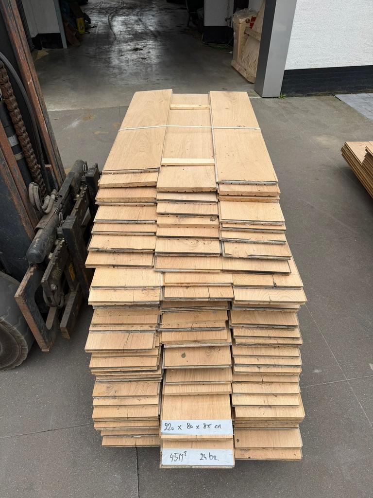 Ancien parquet français en chêne massif de 26 m2 - 24 cm L, Enlèvement