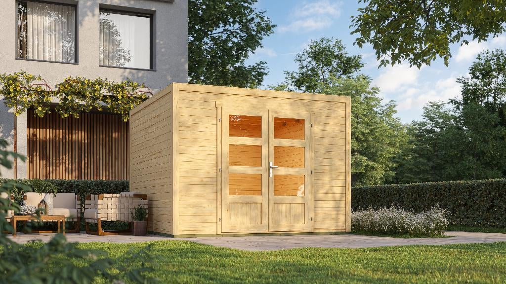 NIEUW modern blokhut Tuinhuis Quby 300x300, Verzenden, Nieuw