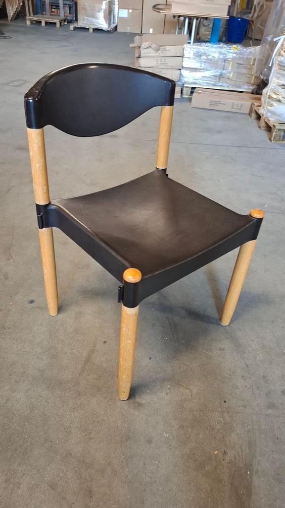 16 design horeca casala stax stapelbaar lot stoelen vintage, Huis en Inrichting, Stoelen, Ophalen of Verzenden, Zwart, Hout