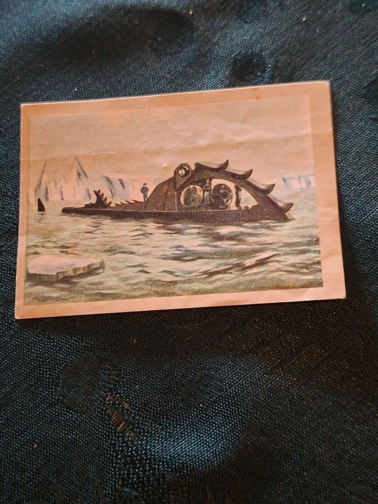 Prentje/Chromo : Nautilius/ Jules Verne/Chocolade Jacques, Enlèvement ou Envoi, Utilisé, Autres sujets/thèmes, Gravure
