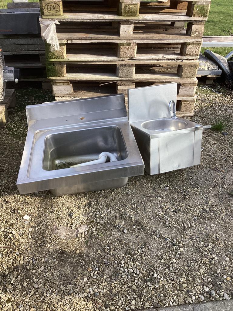 Inox wasbak, Ophalen, Zo goed als nieuw, Inox, Wastafel