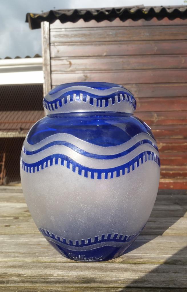 vase art déco Scailmont Charles Catteau camée jet au sable, Enlèvement ou Envoi